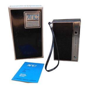 Vintage AITC International Transistor Pocket AM Radio w/Box P3106 Tested Works